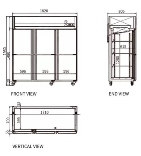 Stainless Steel Six Door Freezer CFD-60D6F