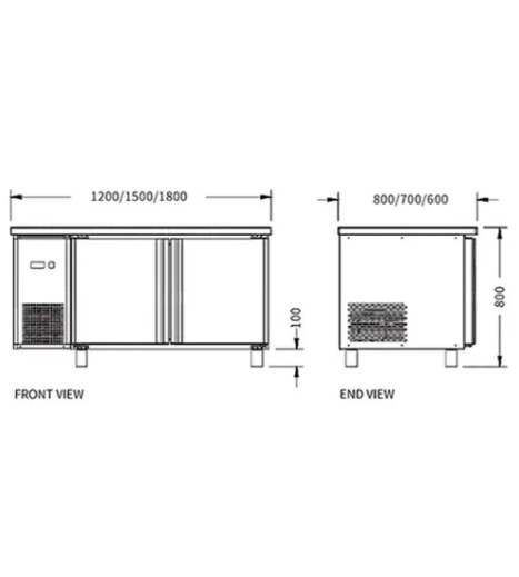 Stainless Double Door Workbench Fridge PLD-18N2F (700MM)