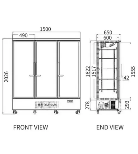 Triple Glass Door Display Fridge LC-1500FX