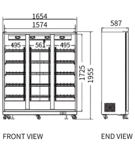 Triple Glass Door Wine Fridge LC-1654