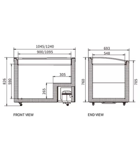 Two Sliding Glass Lids Dual Temperature Chest Freezer SD/SC-328YH