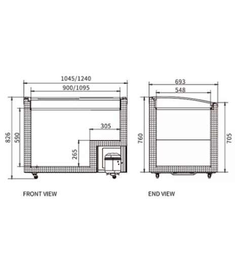 Two Sliding Glass Lids Dual Temperature Chest Freezer SD/SC-258YH