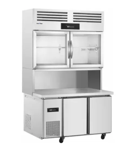 Stainless Steel Double Door With Two Temperature Workbench Station PLRD-18N2B3