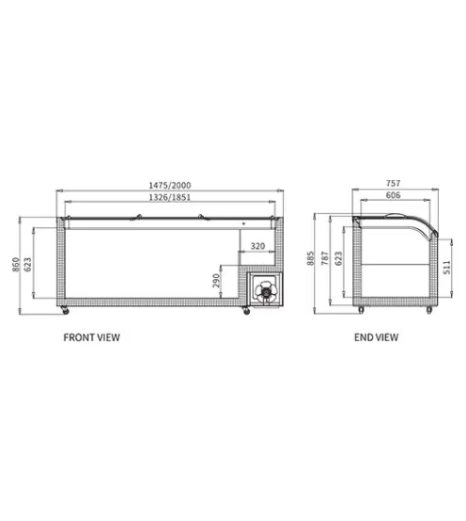 Dual Temperature Supermarket Island Freezer SD/SC-718
