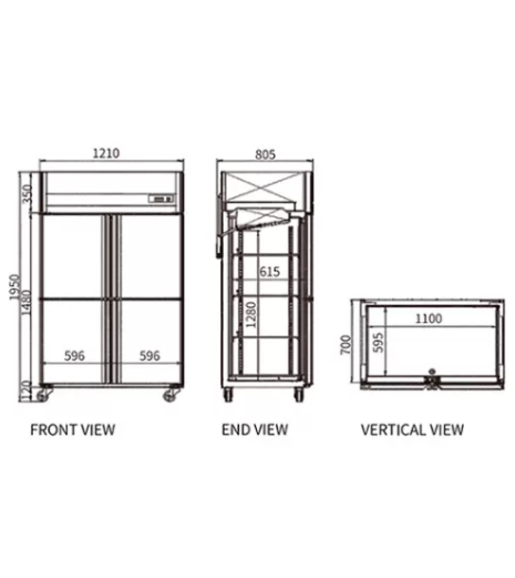 Stainless Steel Four Door Freezer CFD-40D4F